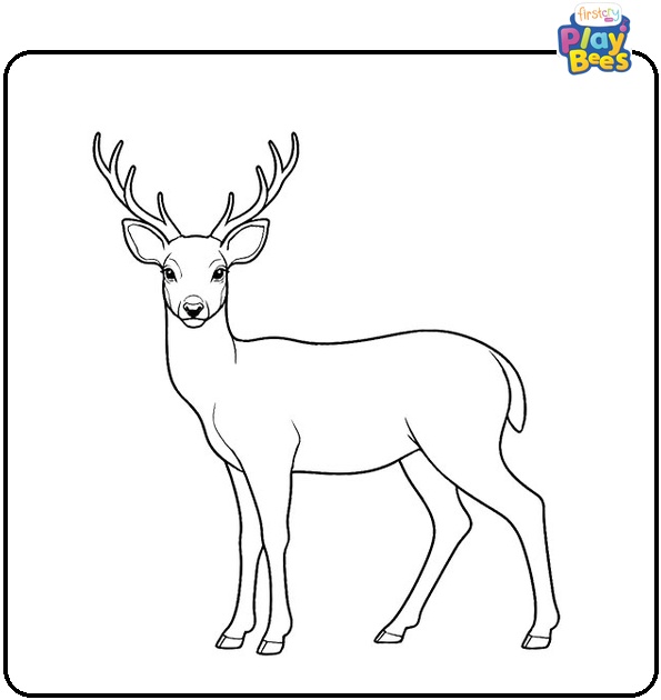 Easy Deer Coloring Page