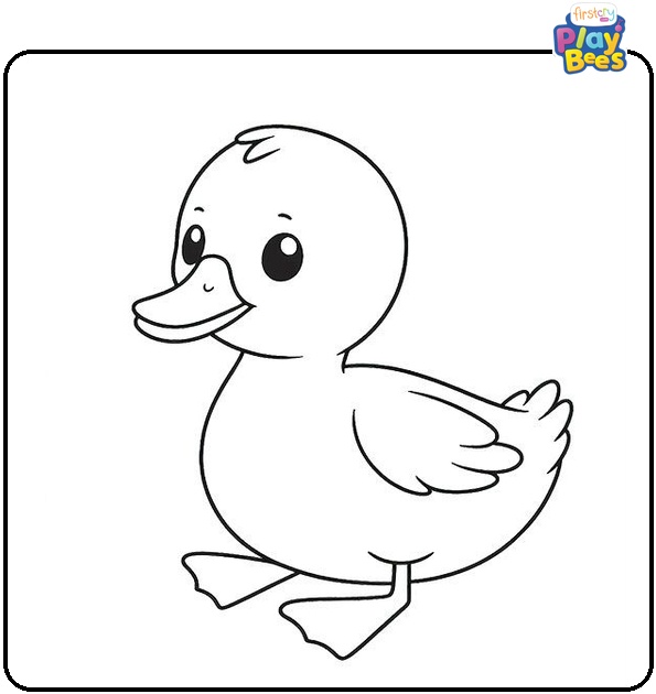 Easy Duck Coloring Page