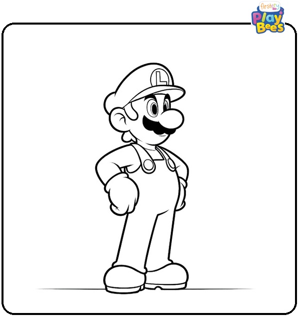 Easy Luigi Coloring Page
