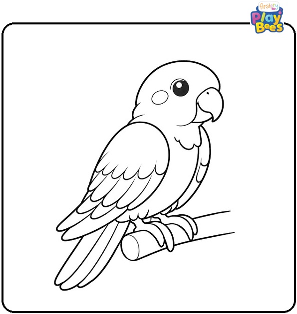Easy Parrot Coloring Page Easy Parrot Coloring Page