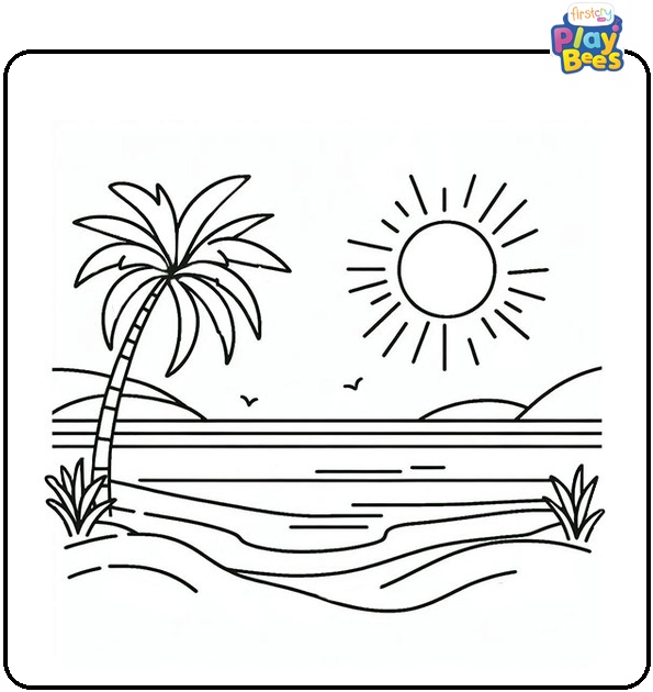 Easy Summer Coloring Page