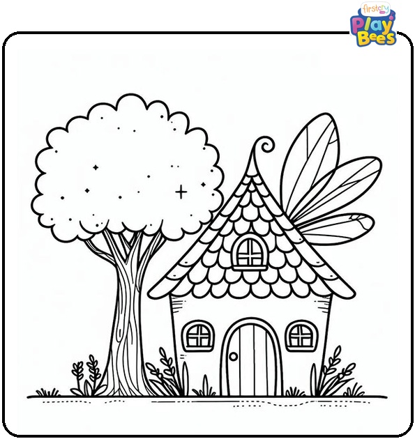 Fairy House Coloring Page