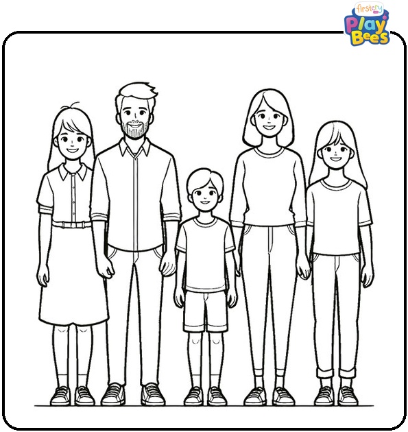 Family Portrait Coloring Page