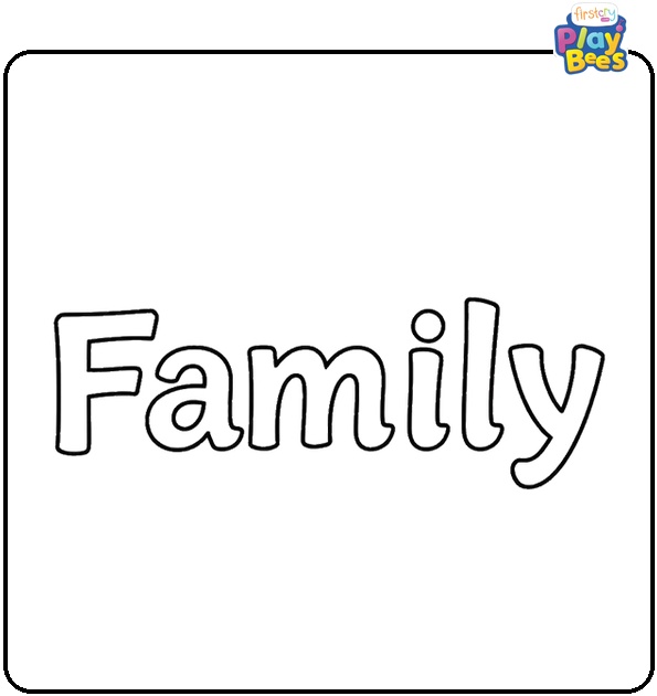 Family Spelling Coloring Page