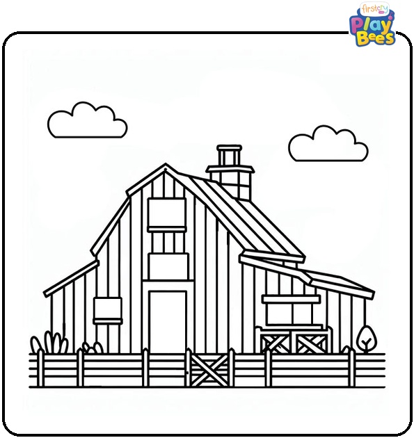 Farm House Coloring Page