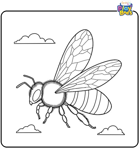 Flying Bee Coloring Page