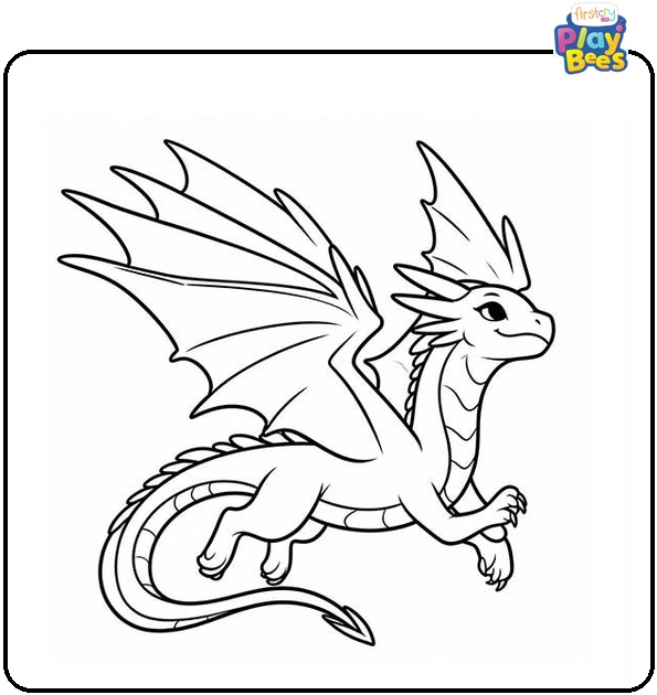 Flying Dragon Colouring Page