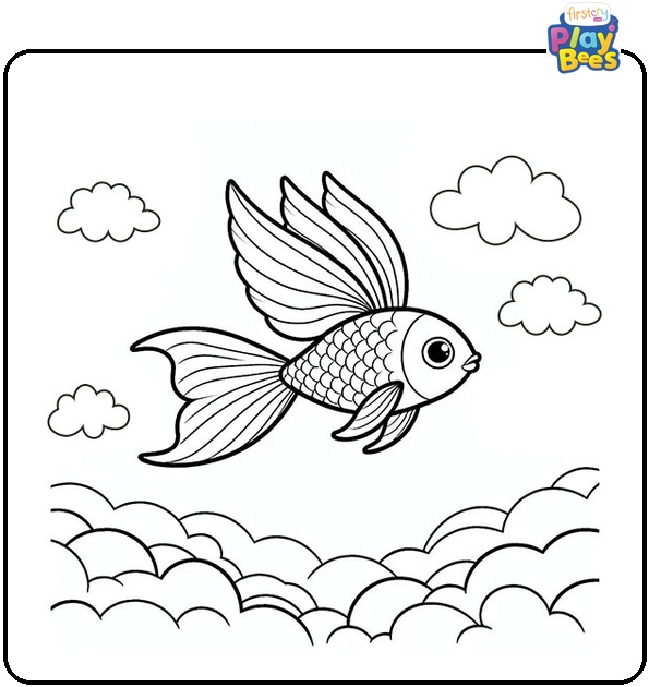 Flying Fish Coloring Page Flying Fish Coloring Page