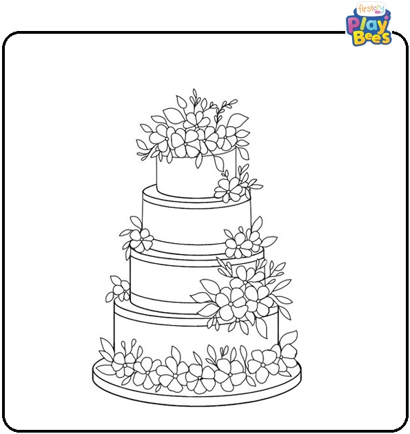 Four-Tier Cake Coloring Page