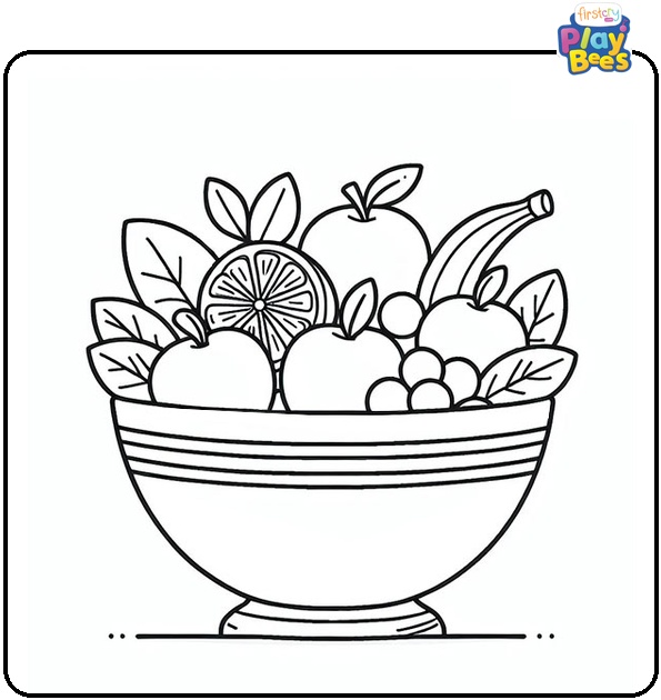 Fruit Bowl Coloring Page