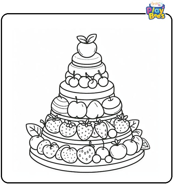 Fruit Tower Coloring Page