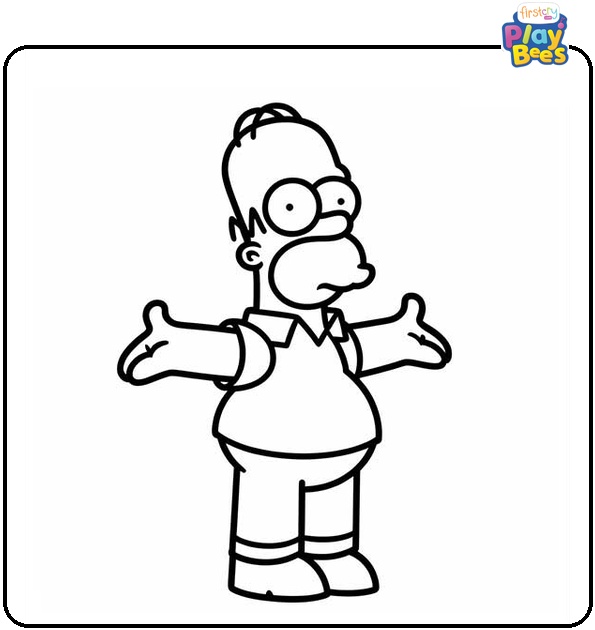 Funny Homer Simpson Coloring Page