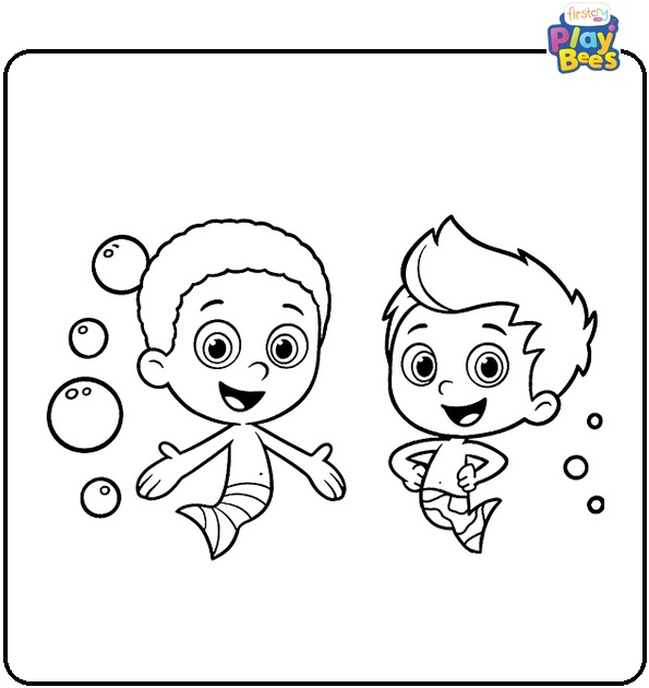 Gil and Goby from Bubble Guppies Coloring Page Gil and Goby from Bubble Guppies Coloring Page