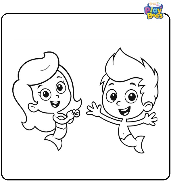 Gil and Molly from Bubble Guppies Coloring Page Gil and Molly from Bubble Guppies Coloring Page