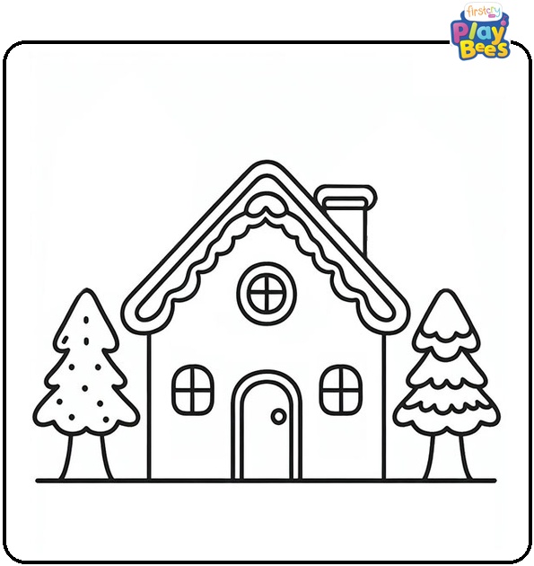 Gingerbread House Coloring Page