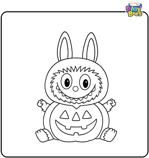 Halloween Labubu Coloring Page Halloween Labubu Coloring Page