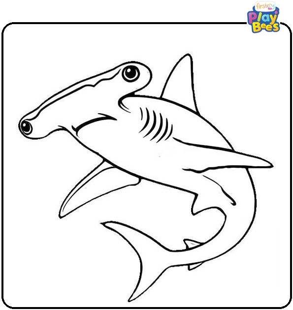 Hammerhead Shark Colouring Page