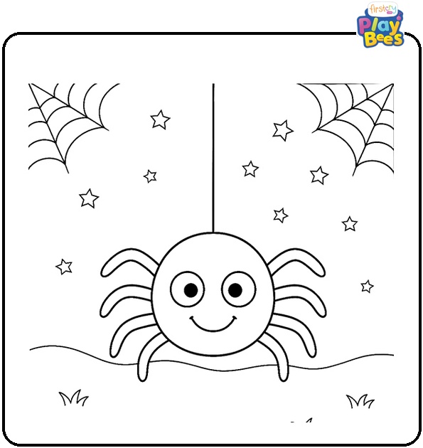 Hanging Spider Coloring Page