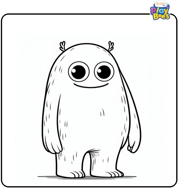 Happy Big Foot Monster Coloring Page