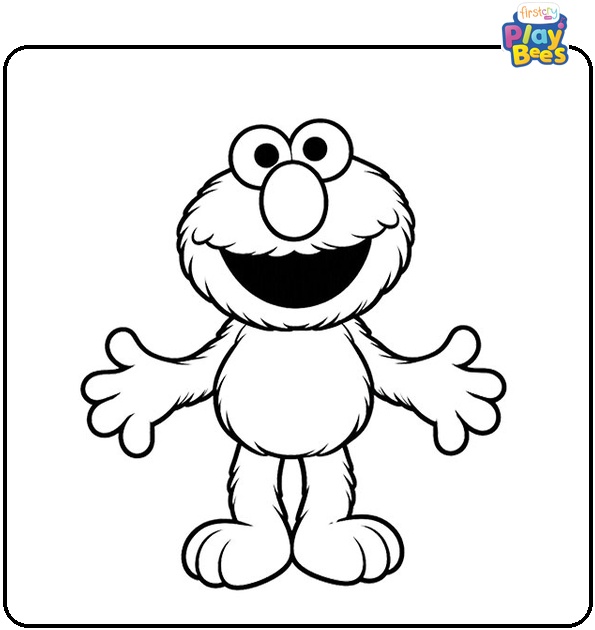 Happy Elmo Coloring Page