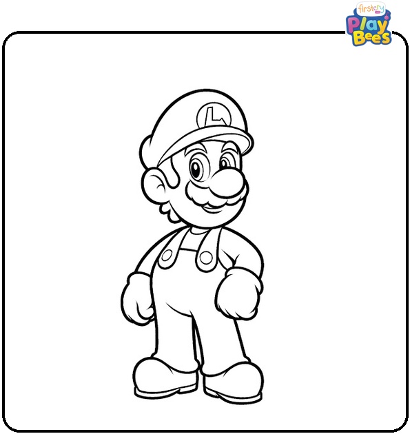 Happy Luigi Coloring Page