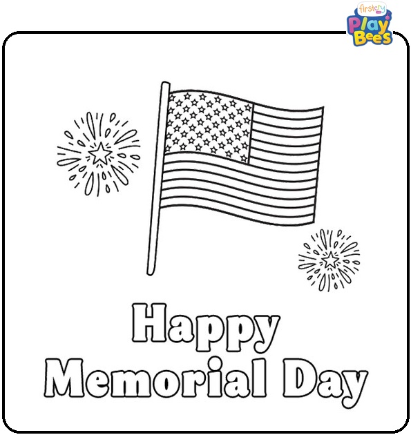 Happy Memorial Day Coloring Page