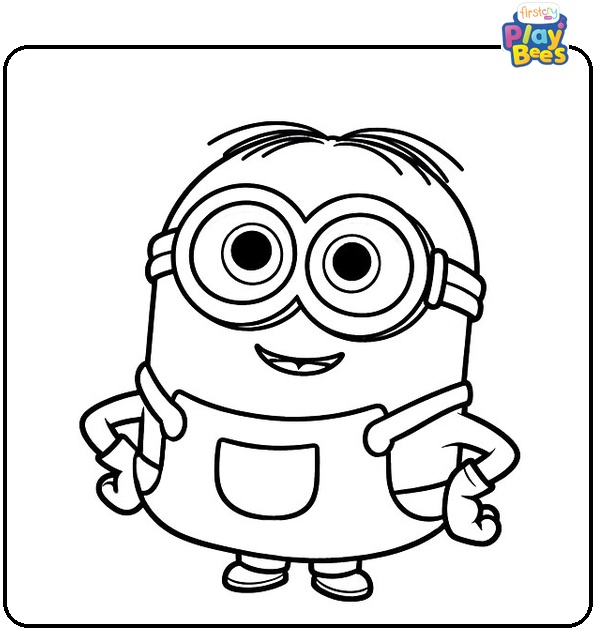 Happy Minion Coloring Page