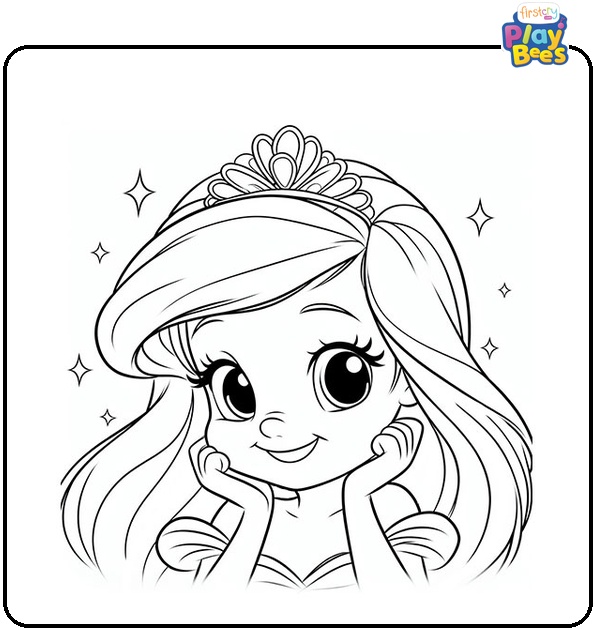 Happy Princess Ariel Coloring Page