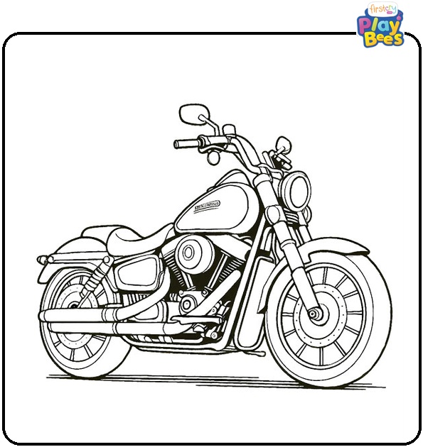Harley Davidson Motorcycle Coloring Page
