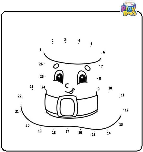 Hat Dot to Dot Coloring Page