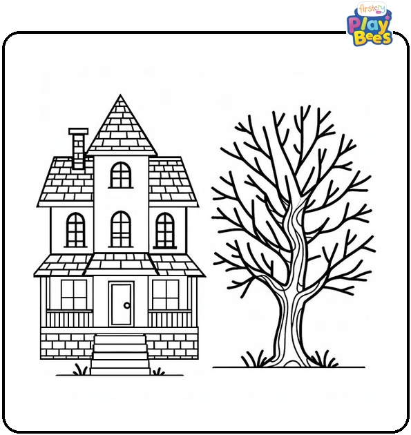 Haunted House Coloring Page