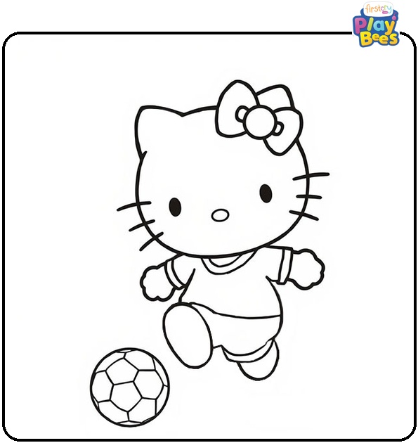 Hello Kitty Soccer Coloring Pages