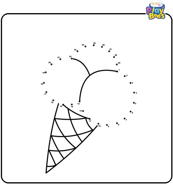 Ice Cream Dot to Dot Coloring Page