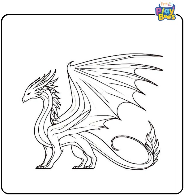 Icewing Dragon Colouring Page