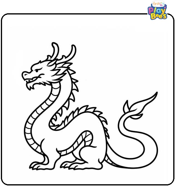 Japanese Dragon Colouring Page