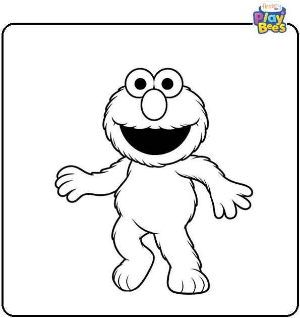 Jumping Elmo Coloring Page