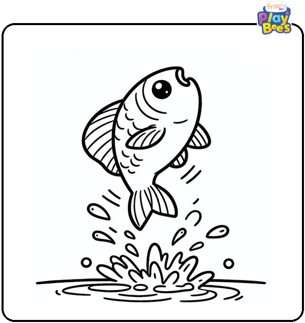 Jumping Fish Coloring Page Jumping Fish Coloring Page