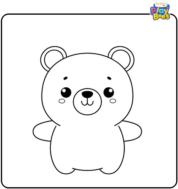 Kawaii Bear Coloring Page