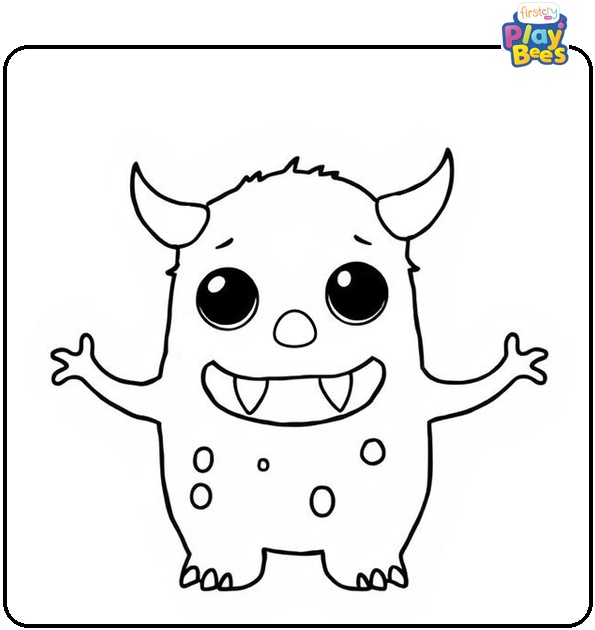 Kawaii Monster Coloring Page