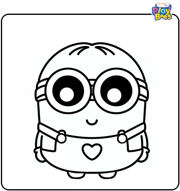 Kawaii Themed Minion Coloring Page