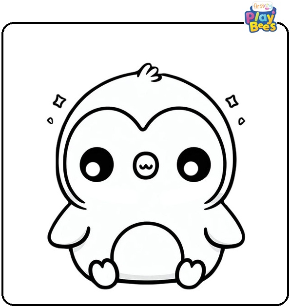 Kawaii Penguin Coloring Page