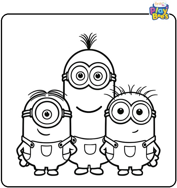 Kevin, Stuart And Bob Coloring Page