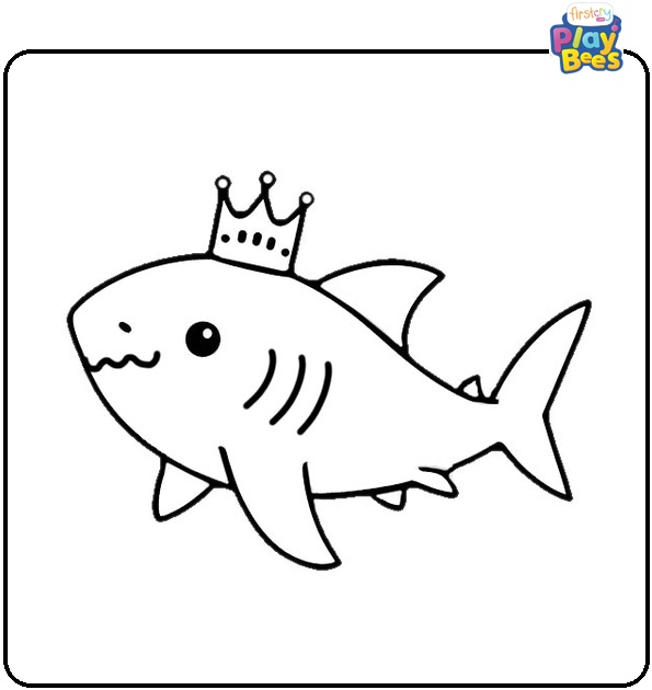 King Shark Colouring Page