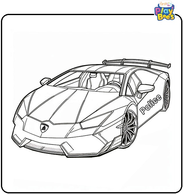 Lamborghini-Police-Car-Coloring Page
