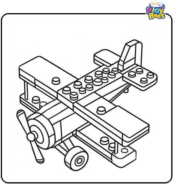 Lego Airplane Coloring Page