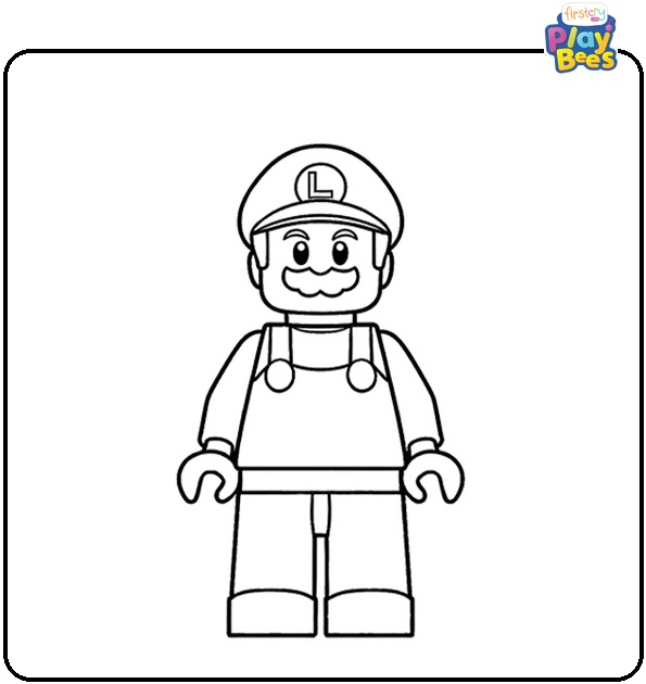 Lego Luigi Coloring Page