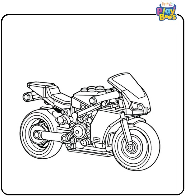 Lego Motorcycle Coloring Page