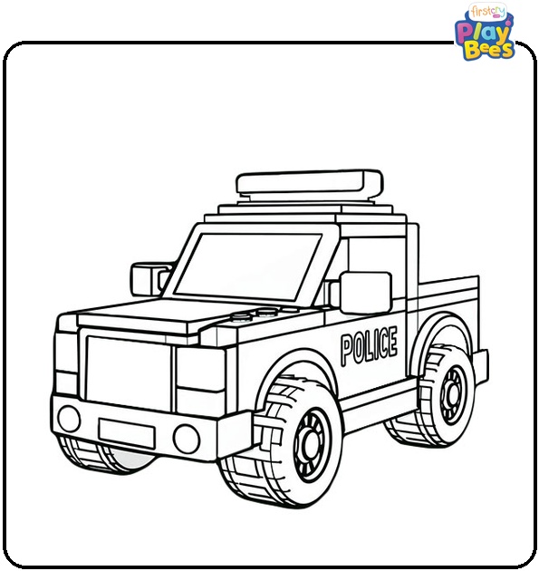 Lego Police Car Coloring Page
