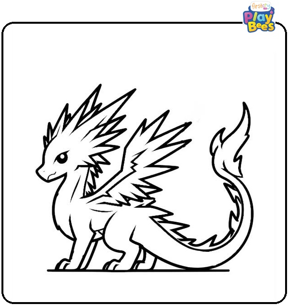 Lightning Dragon Colouring Page
