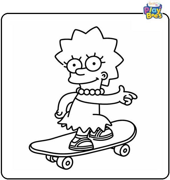 Lisa Simpson On Skate Coloring Page